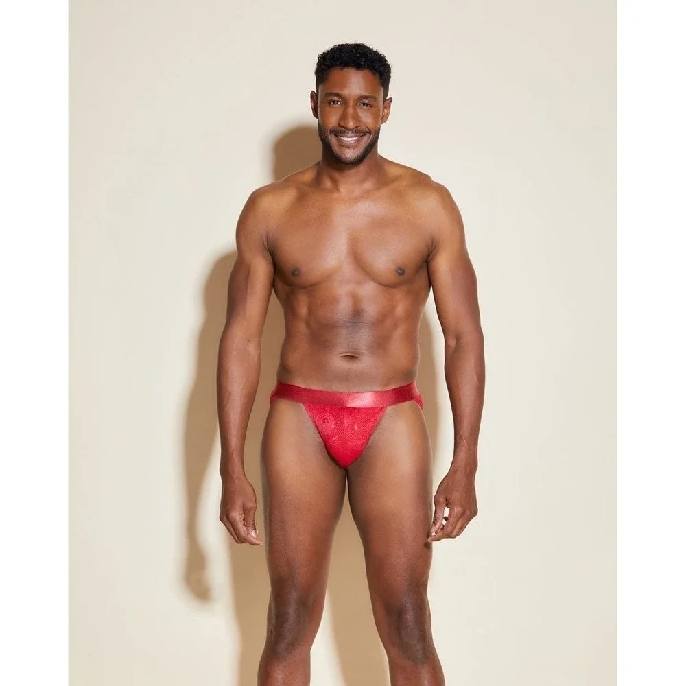 Cosabella Red‎ Never Say Never Lace Sports Brief Luxury Designer Underwear XL